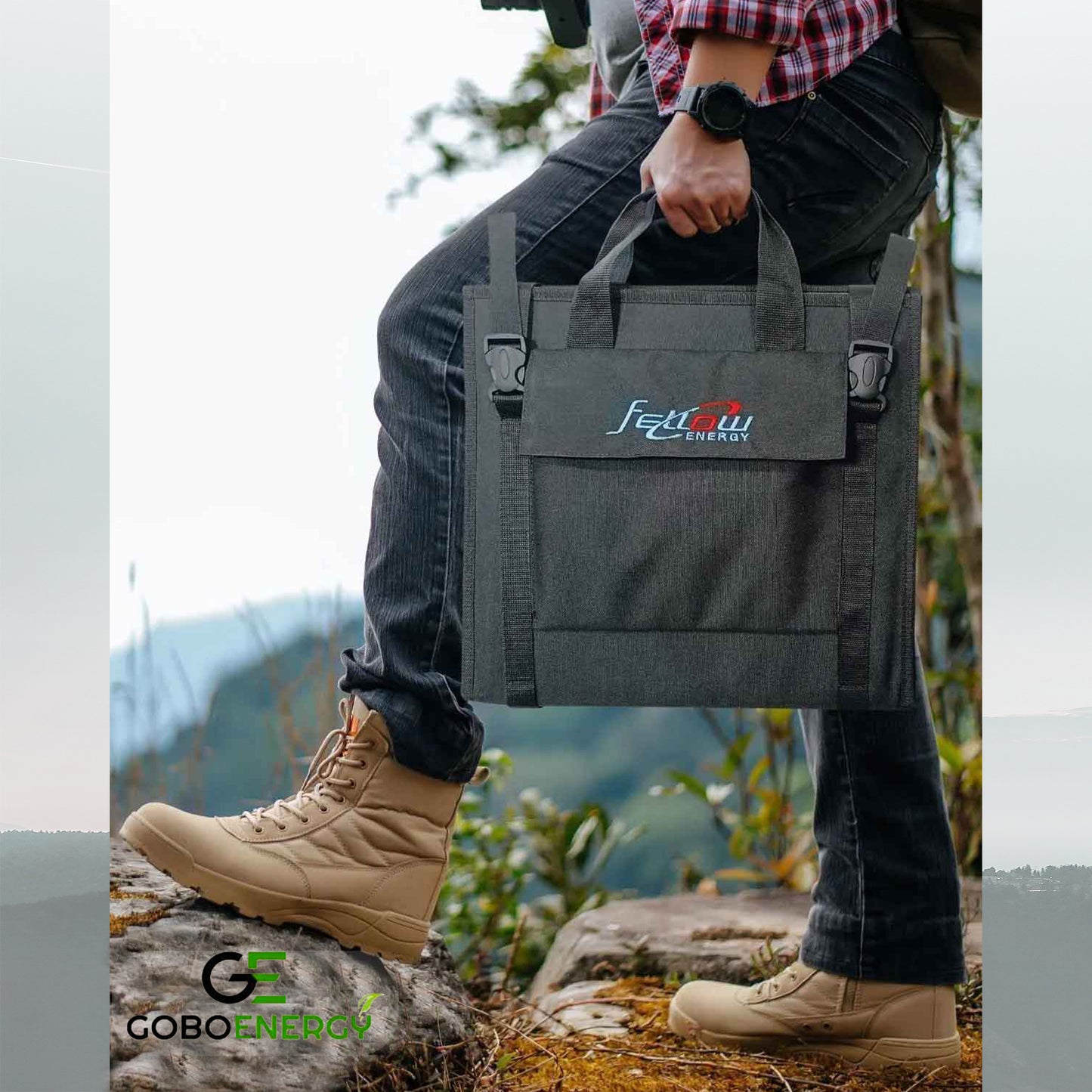 Fellow 50w Foldable Bag Type Solar Solar Panel Set + Powerbank