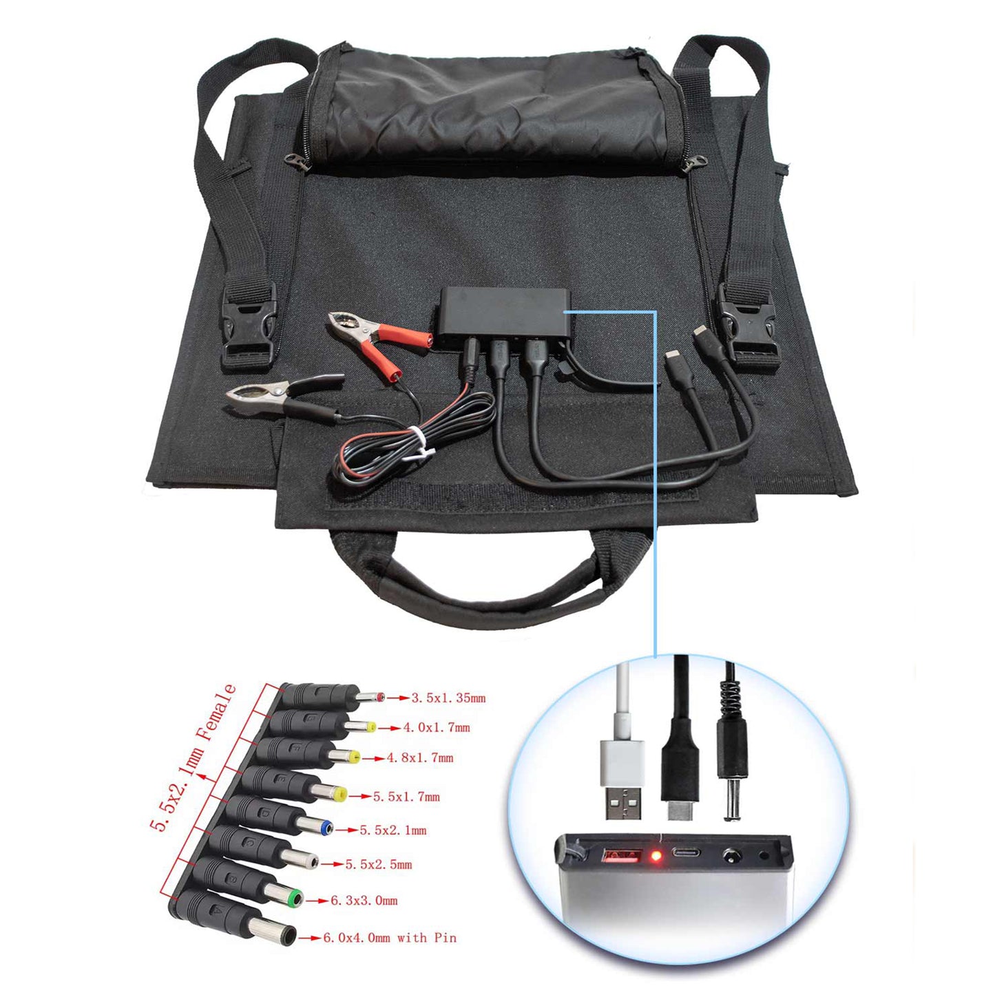 Fellow 50w Foldable Bag Type Solar Solar Panel Set + Powerbank