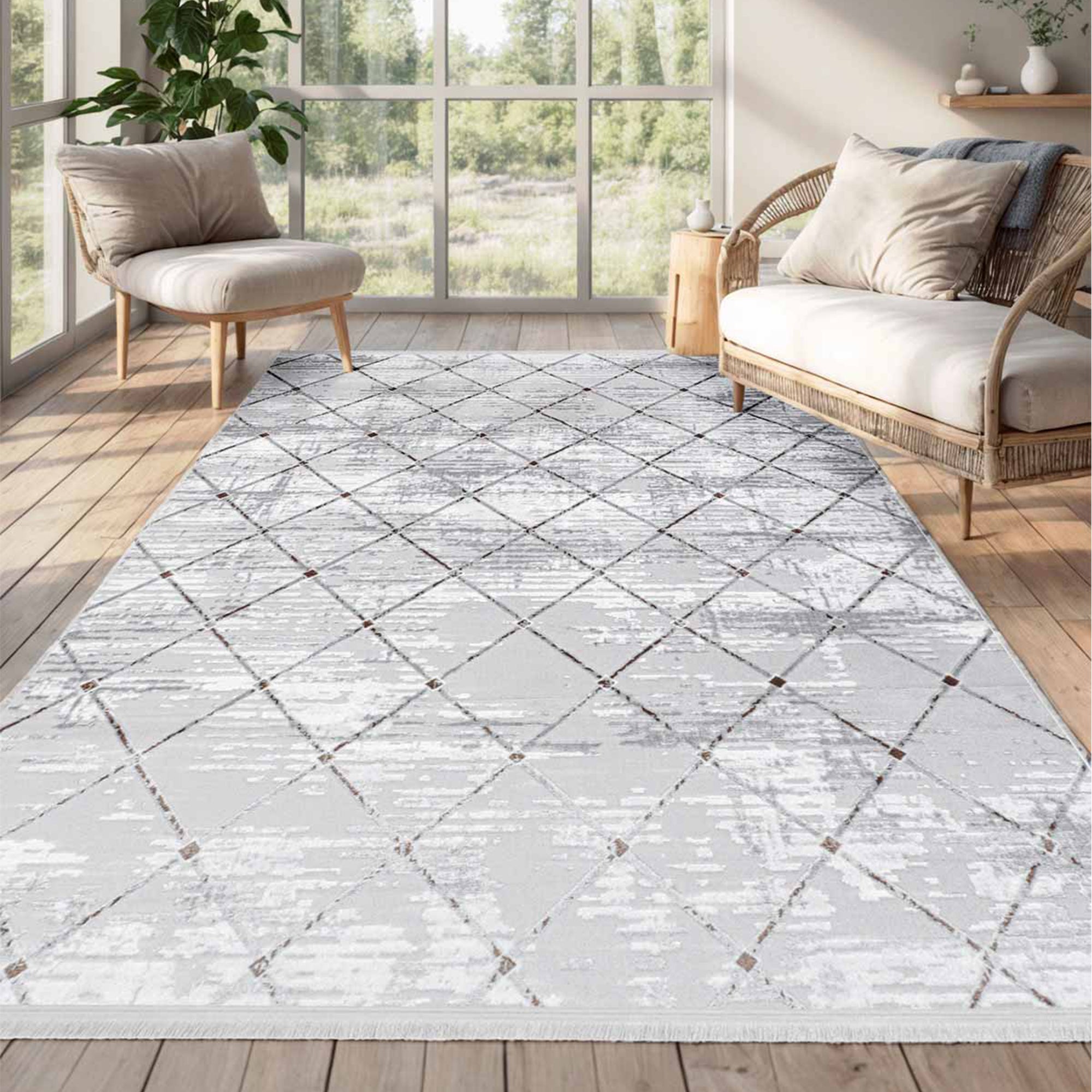 Orkide 123 Serien Premium Teppich – Rutschfeste Unterseite | Waschbar | Weich & Strapazierfähig