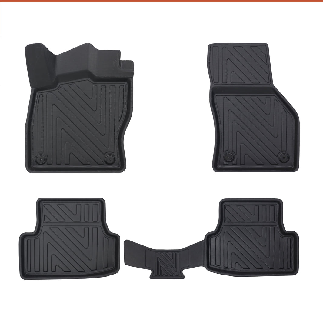 Fußmatten Set für Audi A3 2013–2020 4-teiliges 4D Auto-Fußmatten-Set – Universell | Hoher Rand | Zuschneidbar | Rutschfest | Ganzjahrestauglich