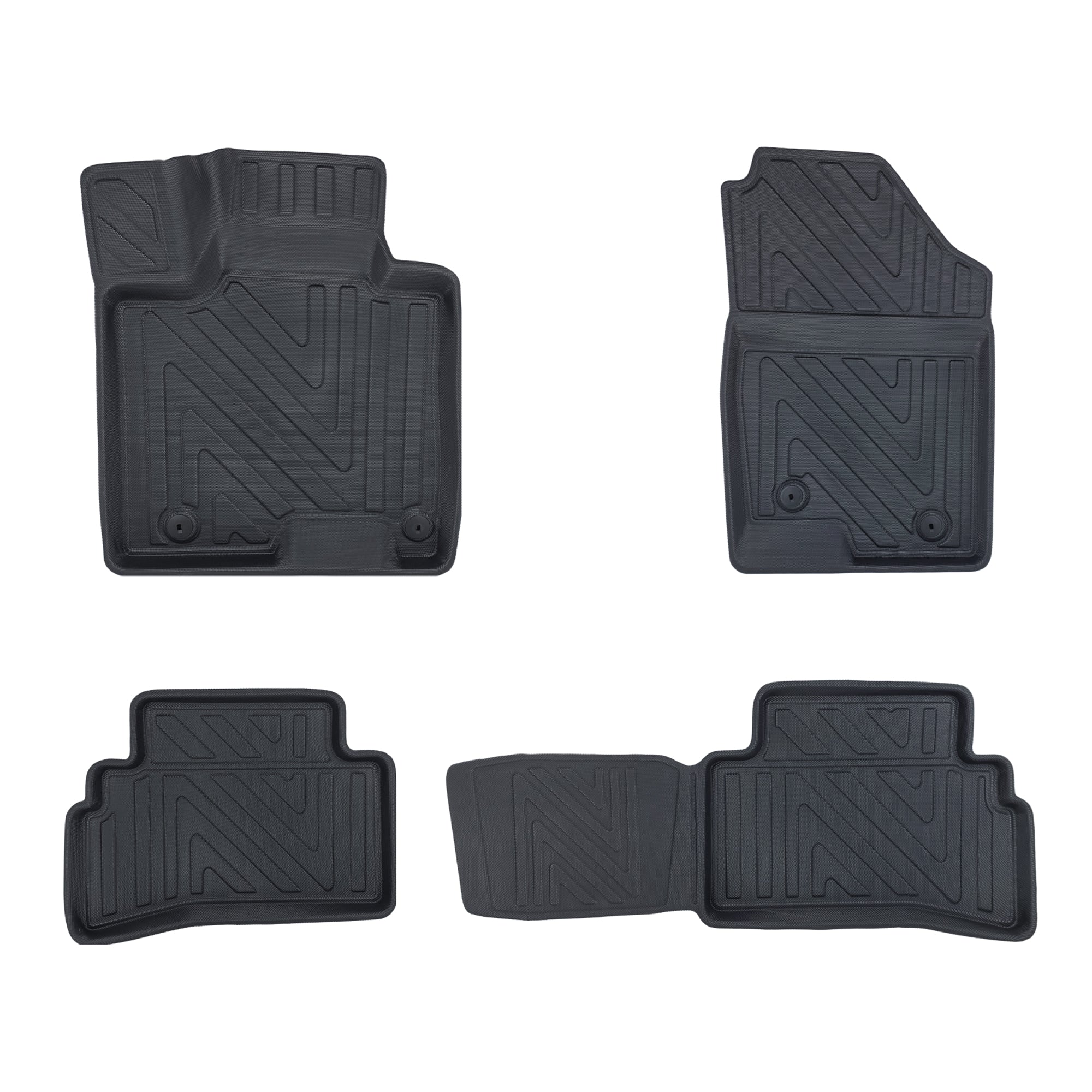 Fußmatten Set für Hyundai Tucson 2021 4-teiliges 3D Auto-Fußmatten-Set – Universell | Hoher Rand | Zuschneidbar | Rutschfest | Ganzjahrestauglich