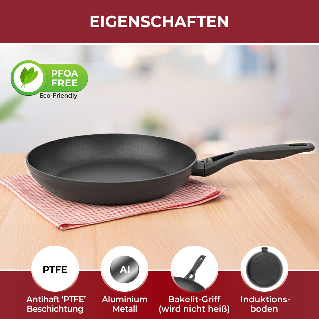 VILMA PLUS Daytona Bratpfanne – 28 cm | Induktionsgeeignet | PFOA-Frei | PTFE-Antihaftbeschichtung