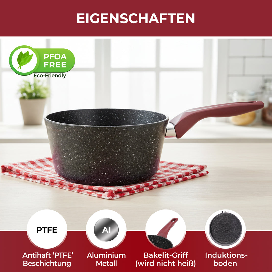 18 cm Stielkasserolle mit braunem Bakelitgriff – VILMA PLUS