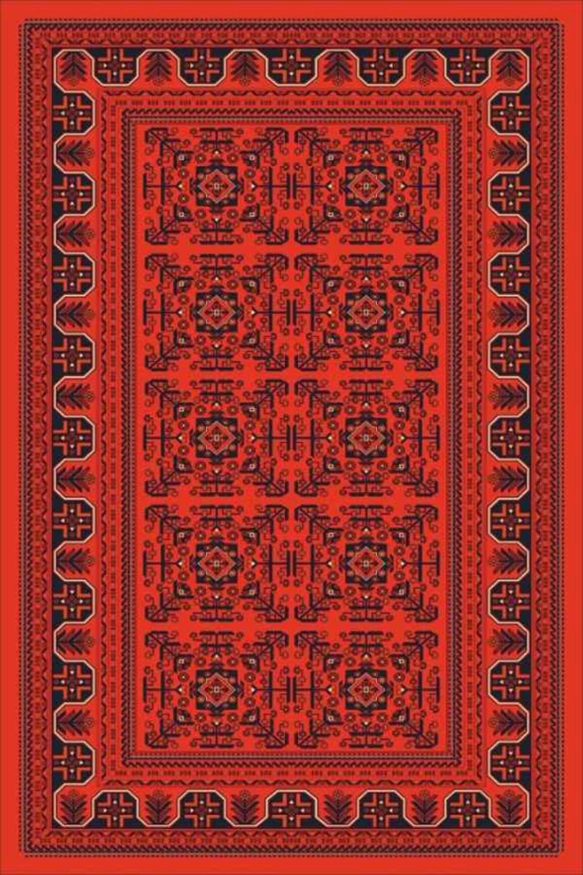 Emirgan Premium Digital Teppich – Rutschfeste Unterseite | Waschbar | Weich & Strapazierfähig