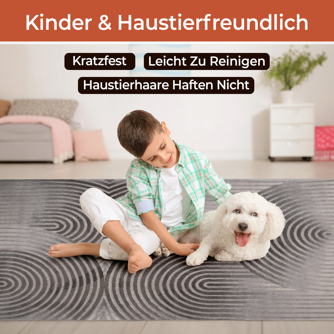 Almula Premium Teppich – Rutschfeste Unterseite | Waschbar | Weich & Strapazierfähig