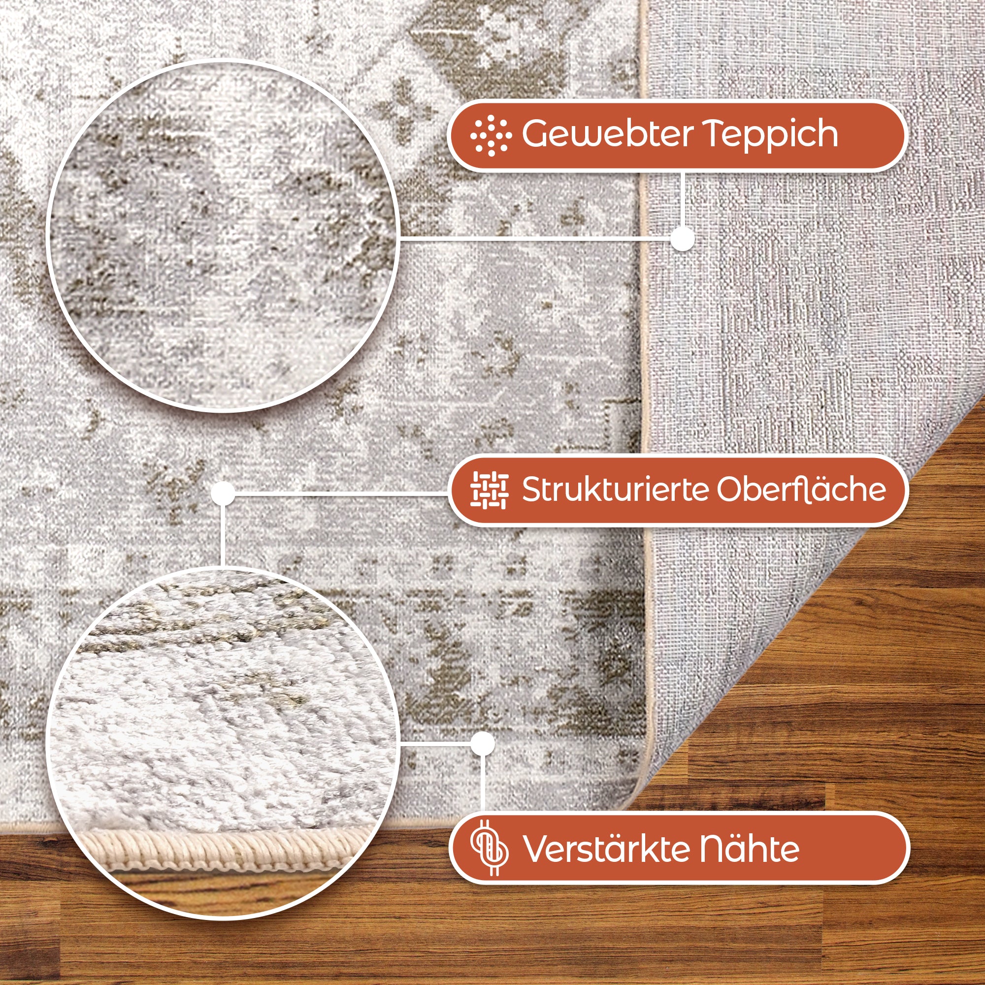 HercaiPremium Teppich – Rutschfeste Unterseite | Waschbar | Weich & Strapazierfähig