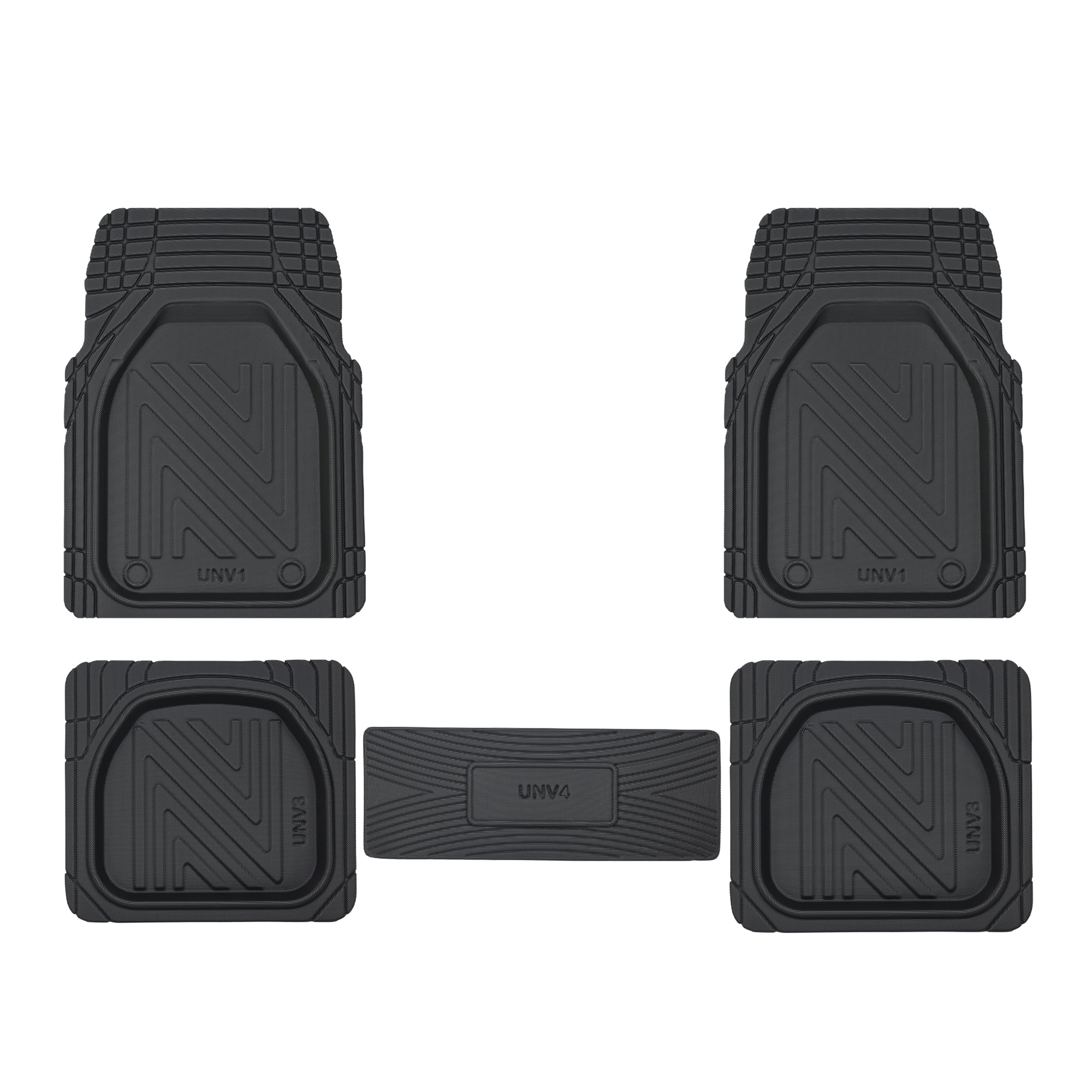 Universelle Fußmatte 4-teiliges 4D Auto-Fußmatten-Set – Universell | Hoher Rand | Zuschneidbar | Rutschfest | Ganzjahrestauglich